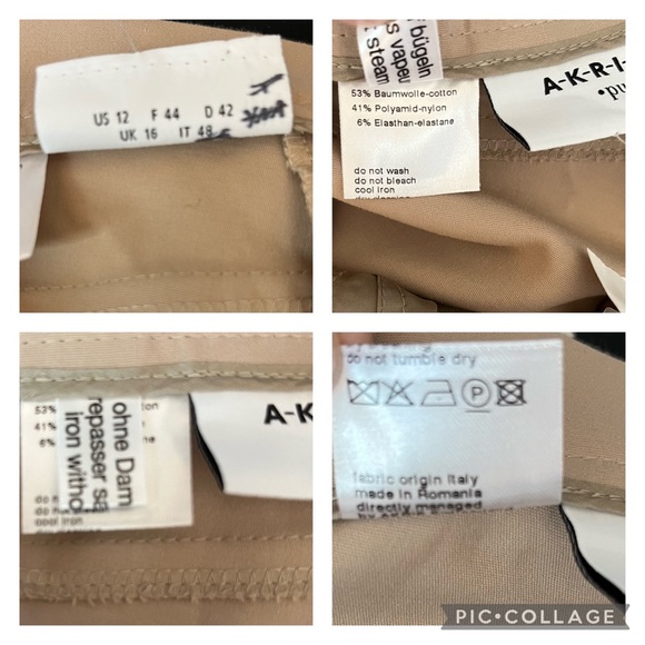 Akris Punto Pants Franca Mid-Rise Crop Pants Light Brown (Khaki/Tan) Sz 12 NWT - Picture 16 of 16